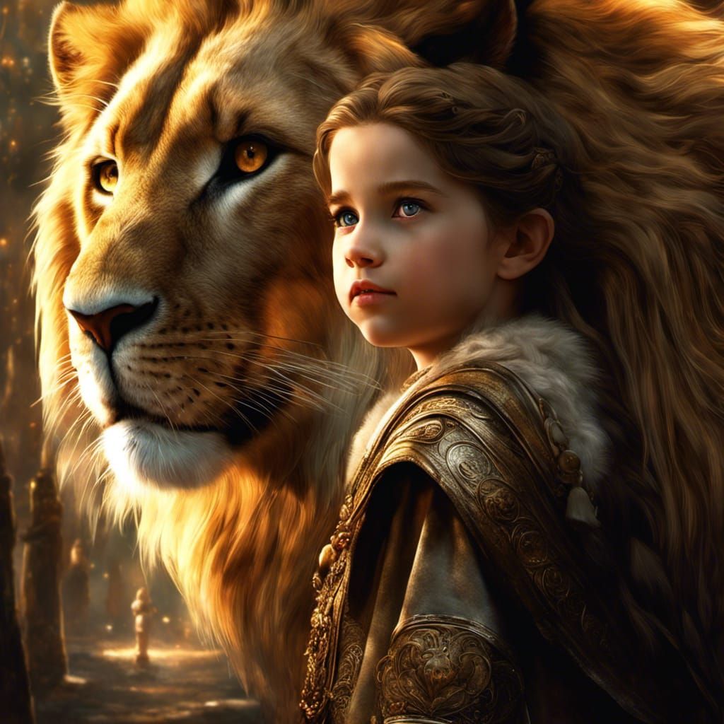 Aslan with lucy in narnia