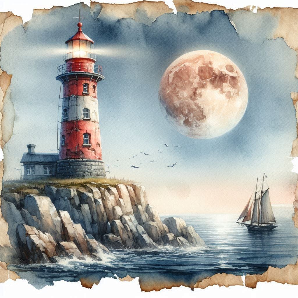 Moonrise at the lighthouse
