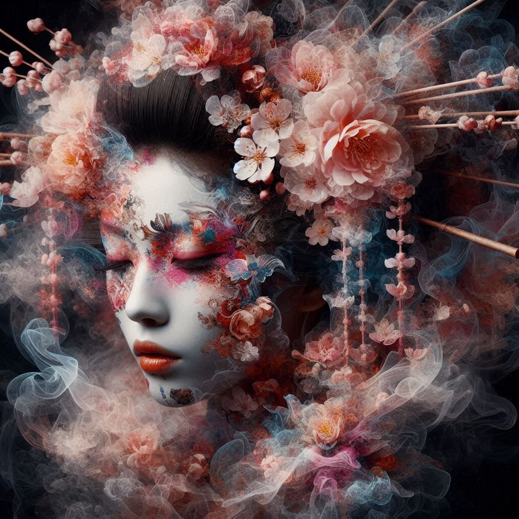 double exposure beautiful fantasy portrait landscape..