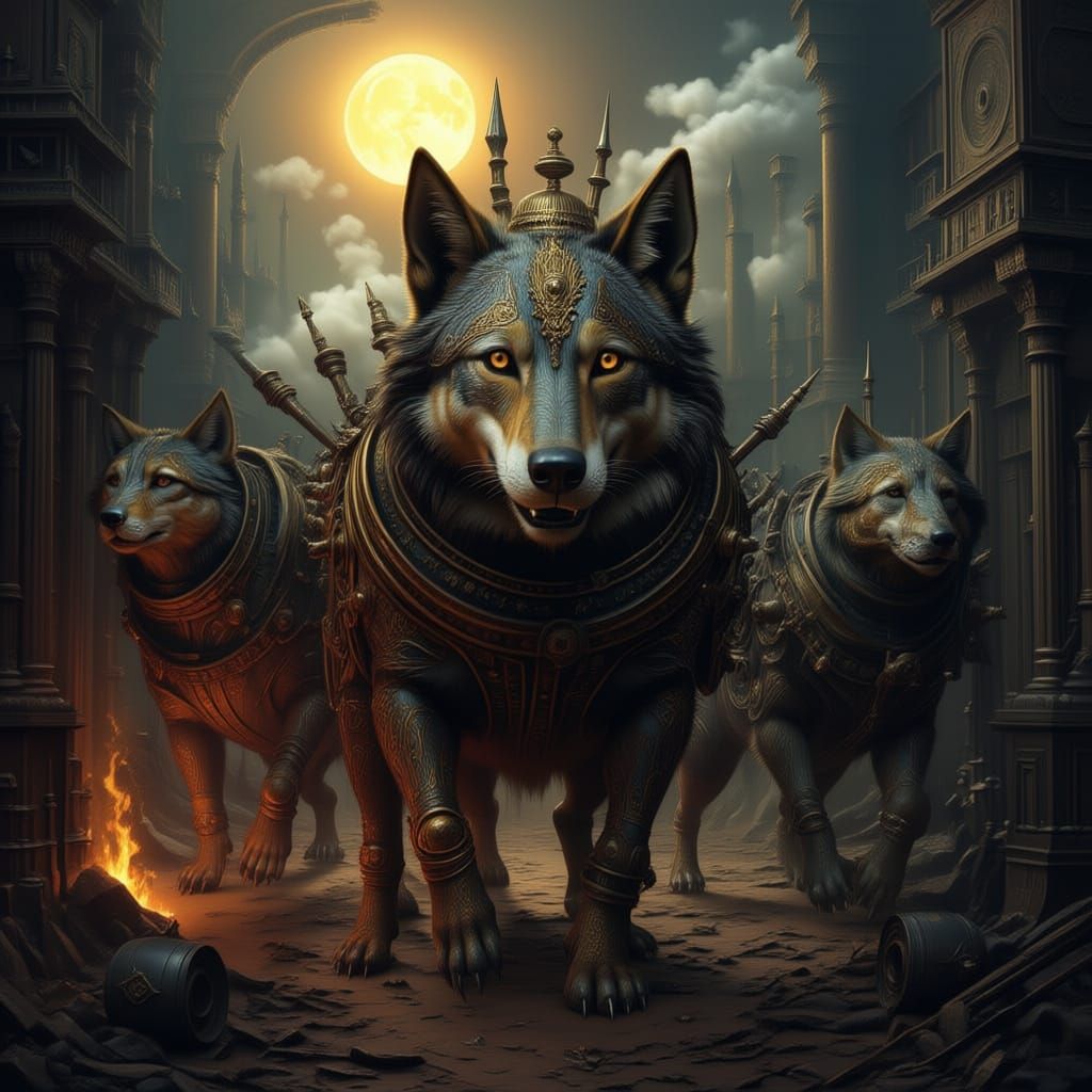 Steampunk Wolf Pack in Abandoned Factory