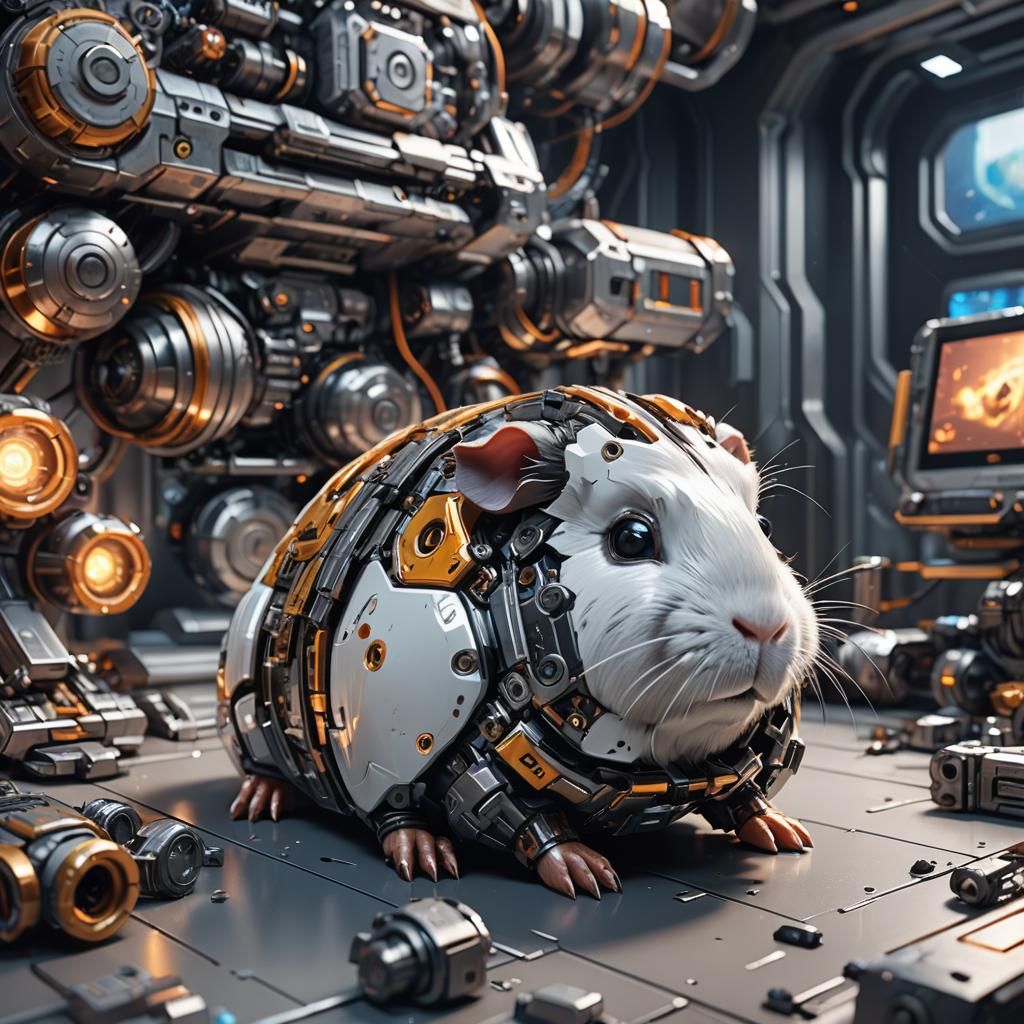 Cyborg Guinea Pig  by @EowElysion
