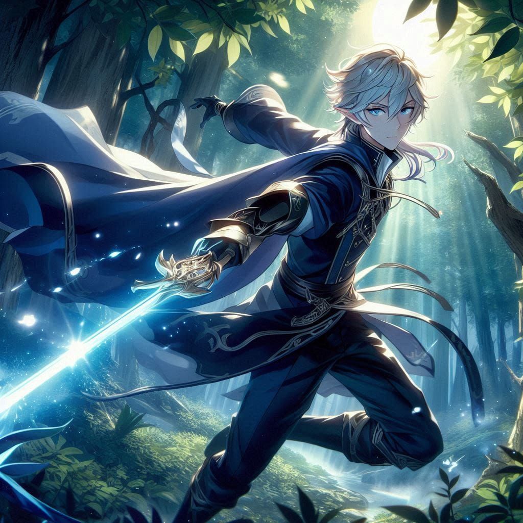 Elven Warrior with Glowing Blade