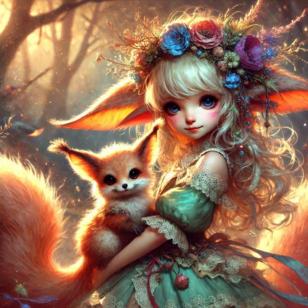 adorable fairy-tale fantasy creature portrait..
