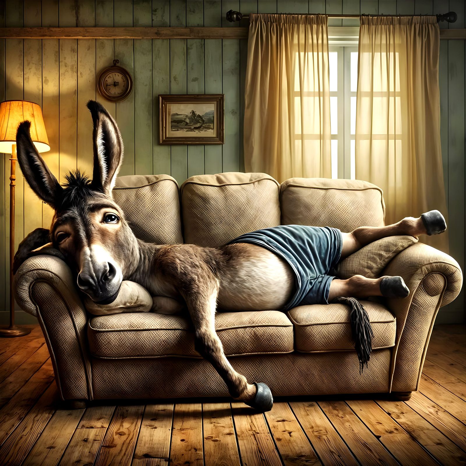 lounging donkey