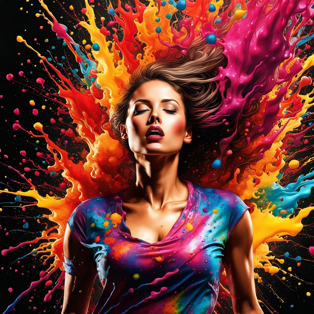 Ink Splatter Art Explosion - AI Generated Artwork - NightCafe Creator