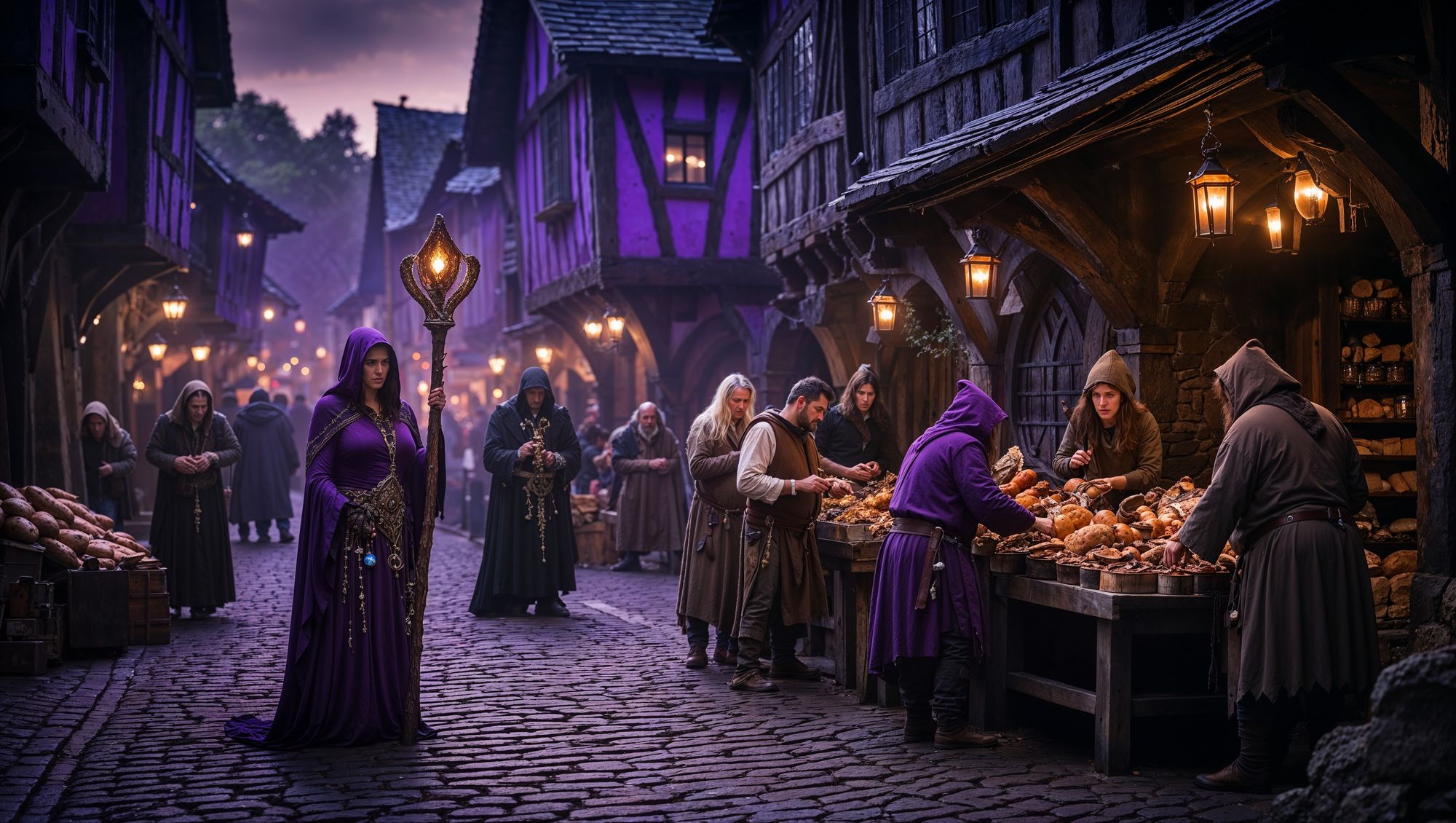 Purple Shadows and Cobblestone Secrets