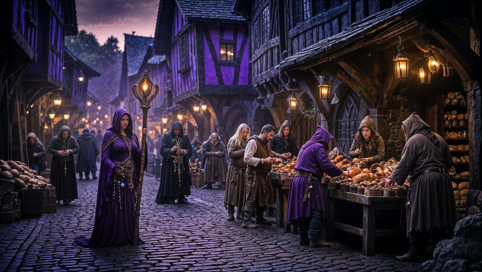 Purple Shadows and Cobblestone Secrets