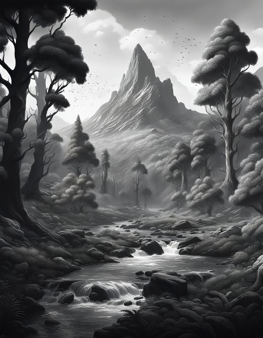 illustration of a forest with some trees