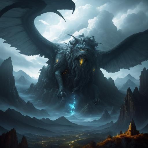 Гигантский монстр - AI Generated Artwork - NightCafe Creator