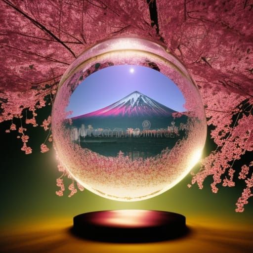 sakura and mountain orb