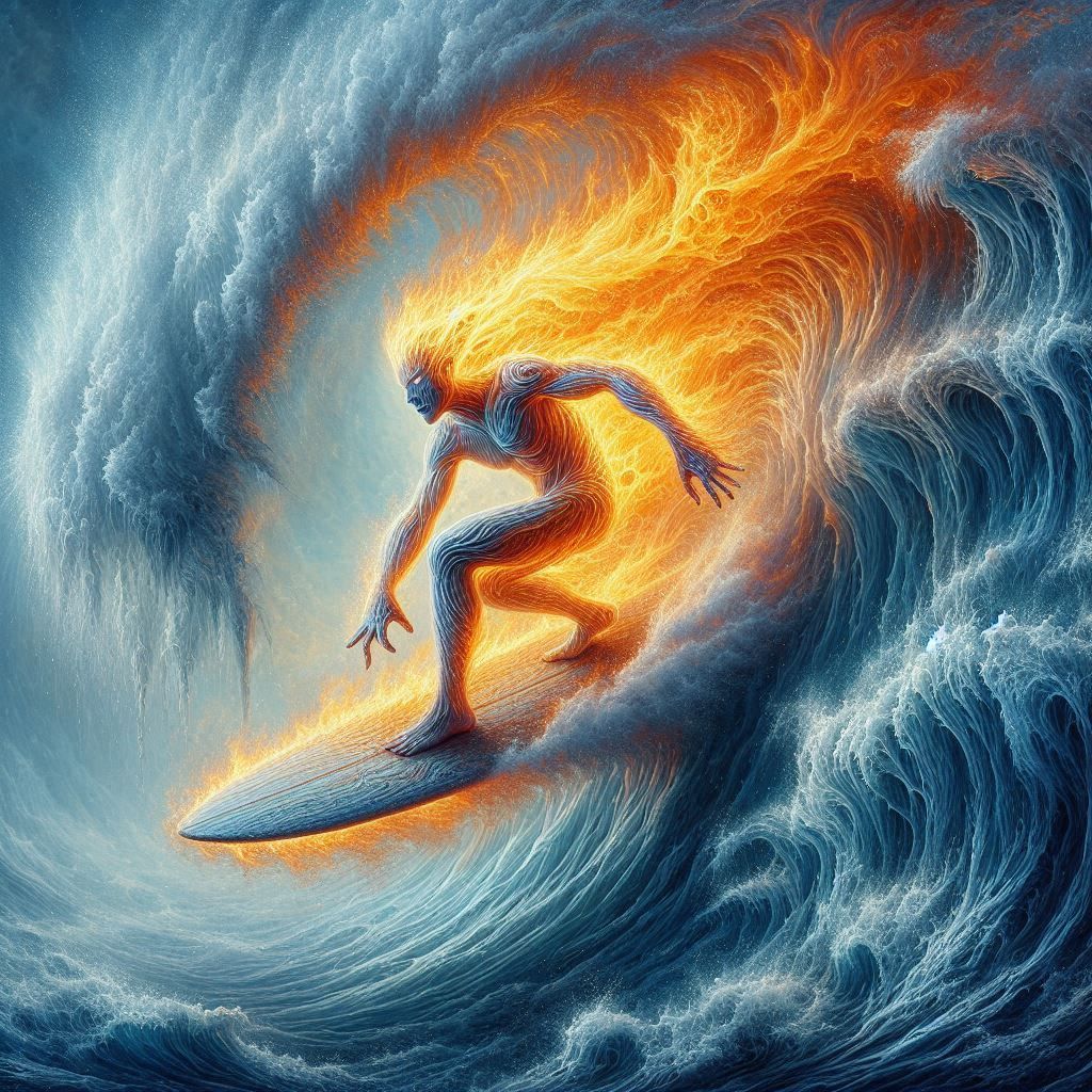 Blazing surfer