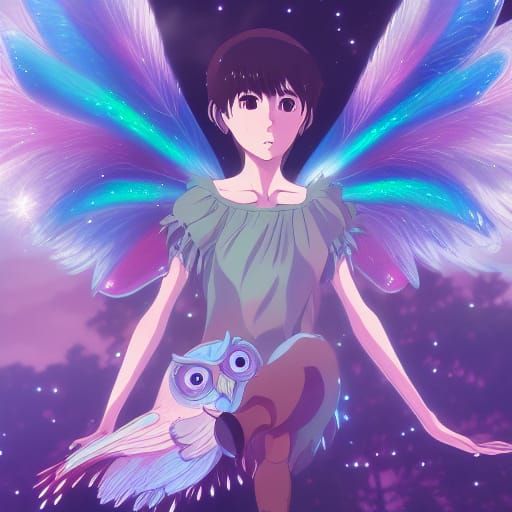 Sparkly owl fairy