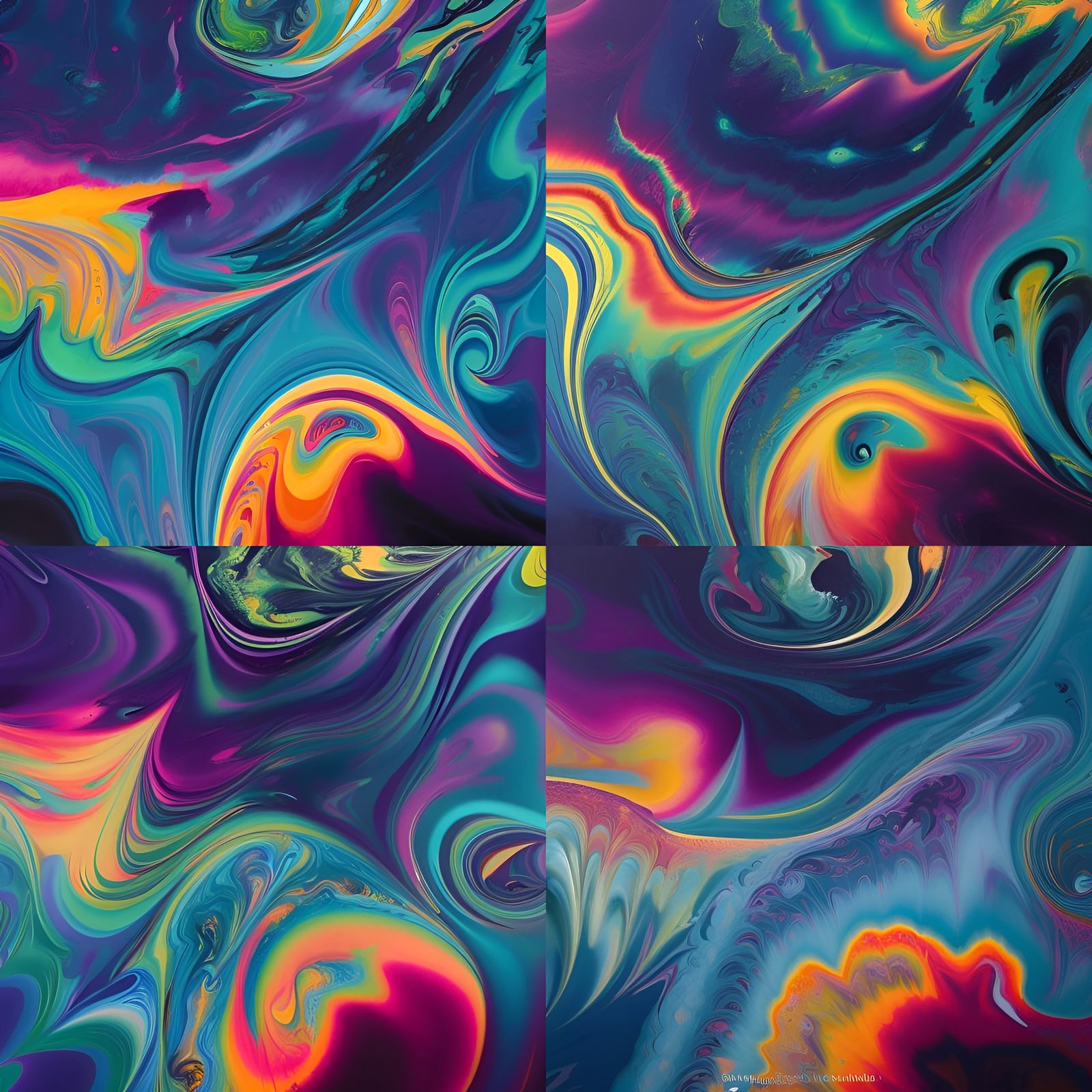 Cosmic heavenly acrylic pour over blended canvas masterpiece ...