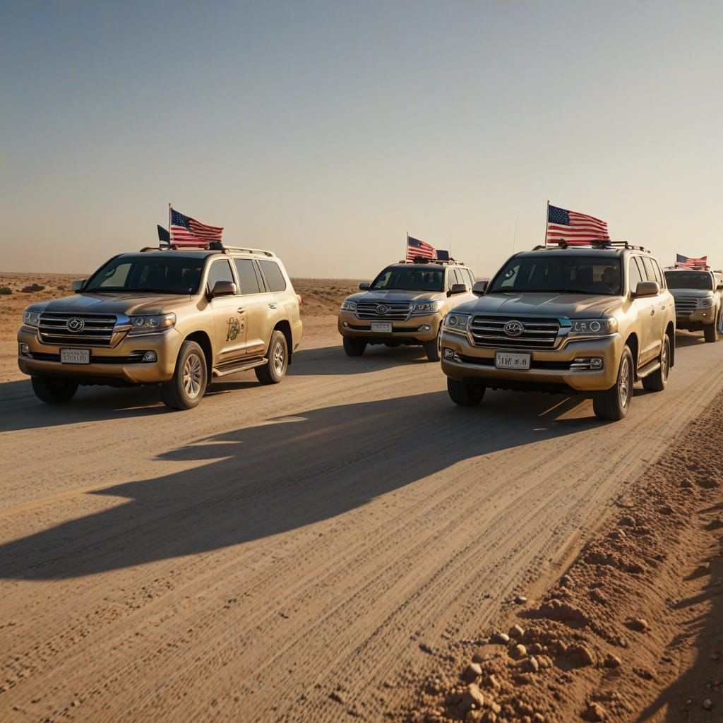 US Presidential Convoy Enters Gaza in Land Cruisers