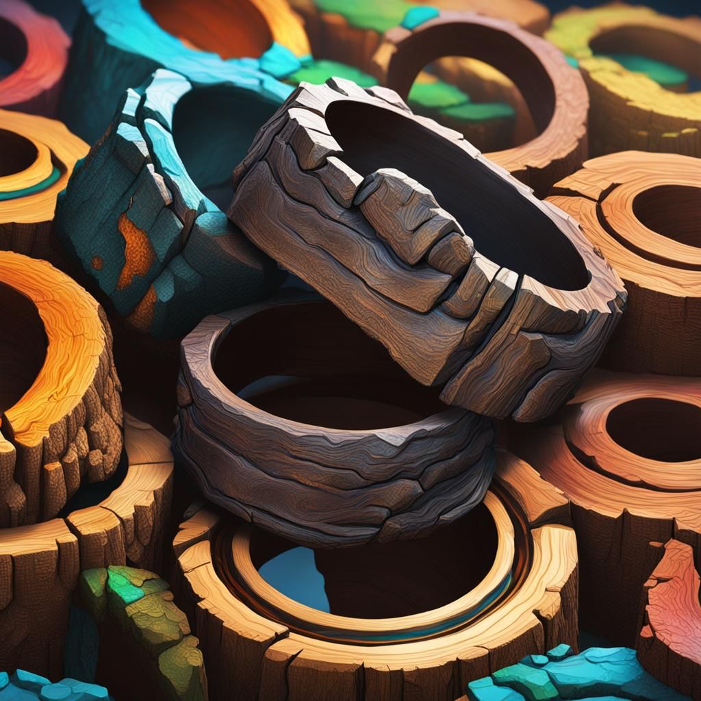 Stumps, rings, texture. Detail.