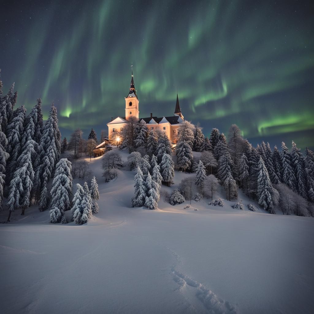Saint Lucia in Sweden at night