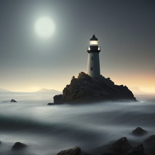lighthouse on a rock