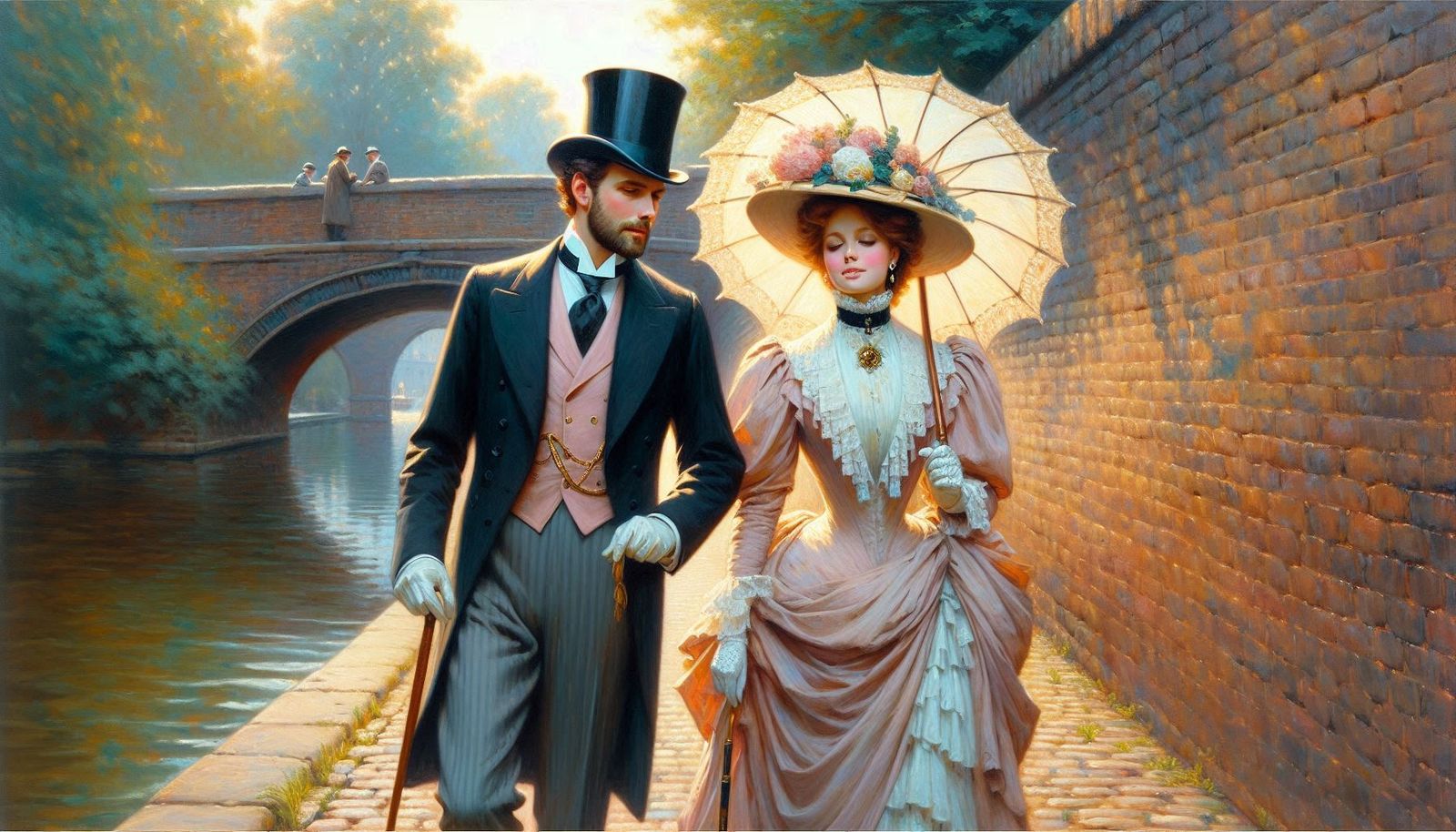 Strolling beside the canal 1880