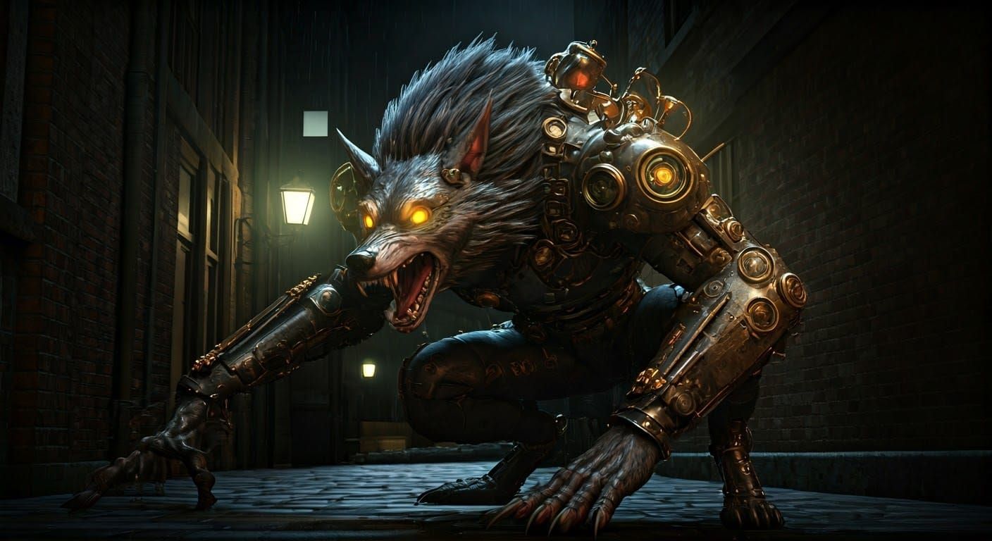 Cyborg Steampunk Werewolf