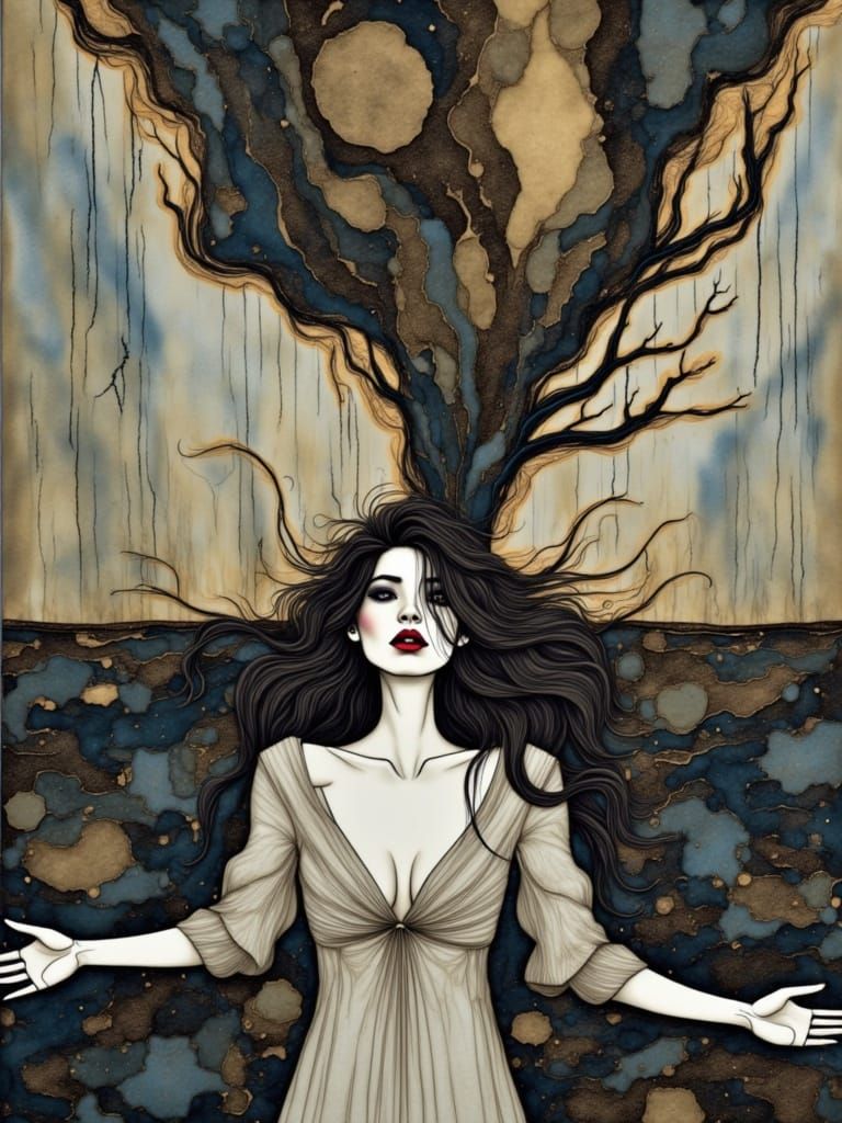 <lora:inks:1.0> Your silence was deafening, even louder than the grave, I'm drowning in the echoes of the things you didn’t say.  Did you th...