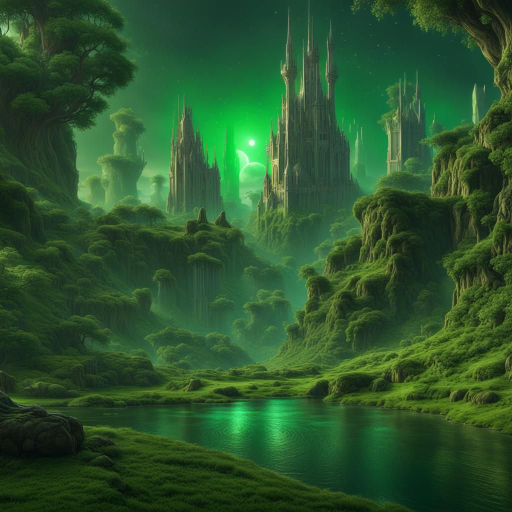 Green Universe - Ai Generated Artwork - Nightcafe Creator