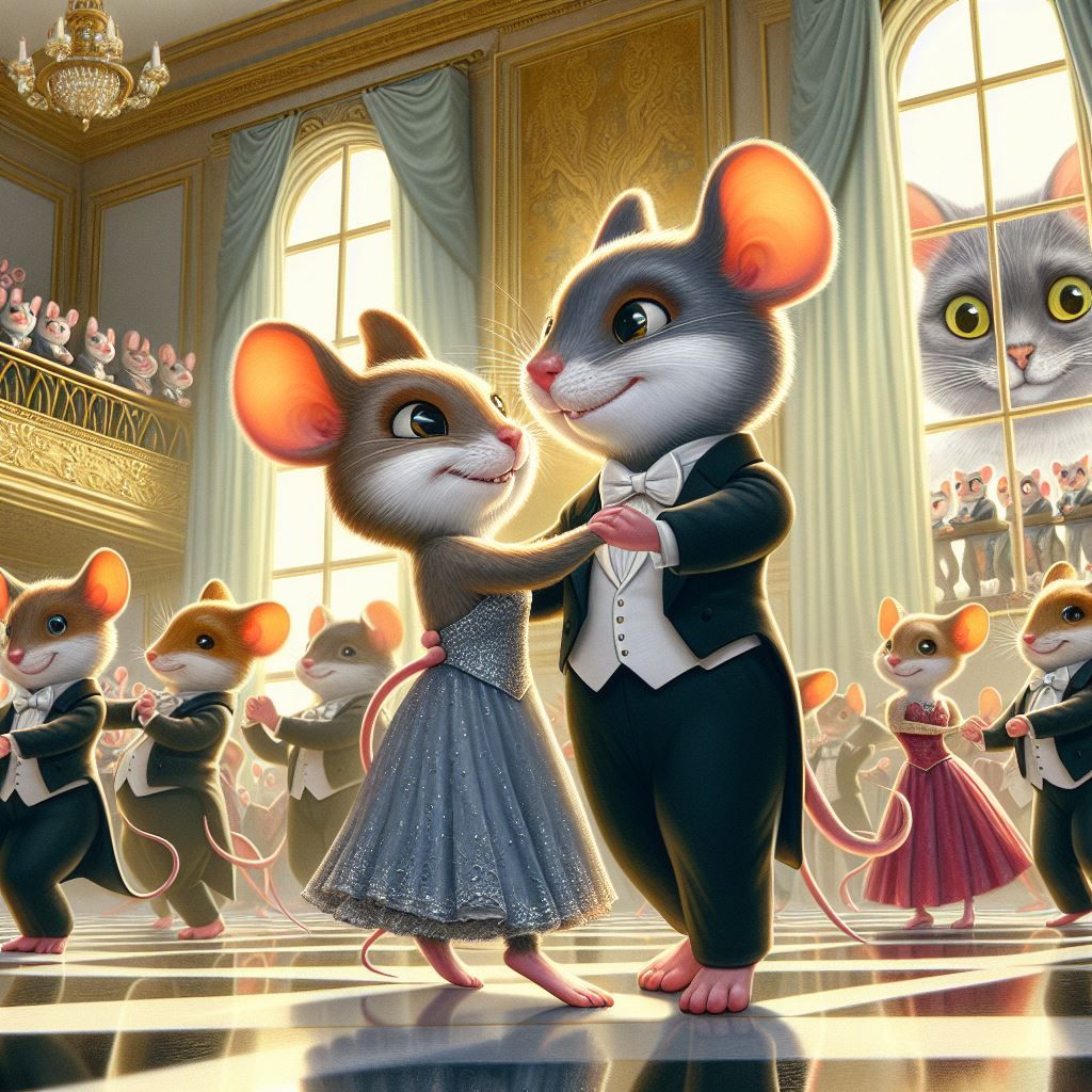 The Cat Looks in the windows while the mouses are Dancing! Trouble will happend!