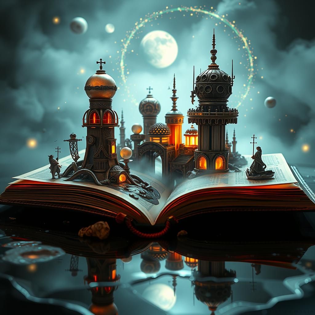 Steampunk literary town  by @DAIV