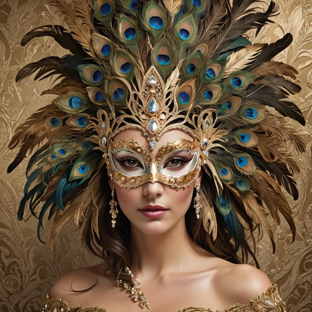 Peacock Masquerade Mask  by @DDegas