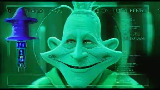 Very creepy distorted face fooglie creature resembling donna...