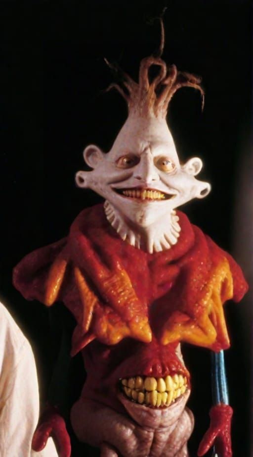 Very creepy distorted face fooglie creature resembling donna...