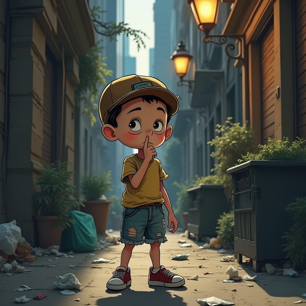 Carefree Youth in a Gritty Urban Landscape