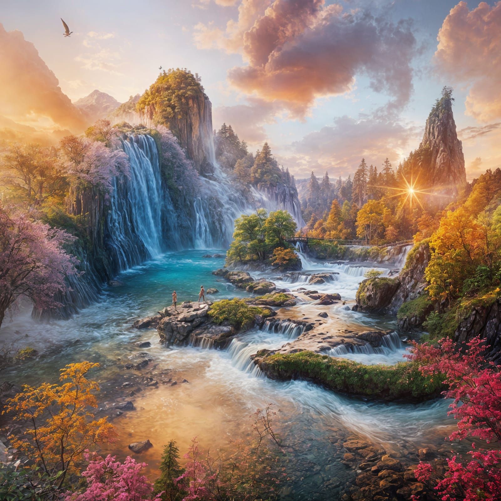 Surreal Edenic Landscape in Deep Color Fantasy Concept Art