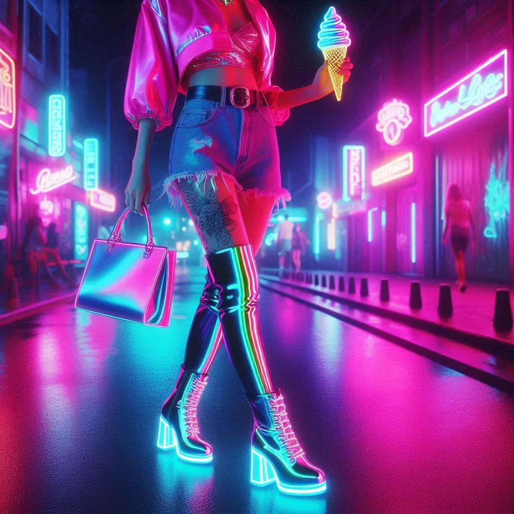 Neon boots