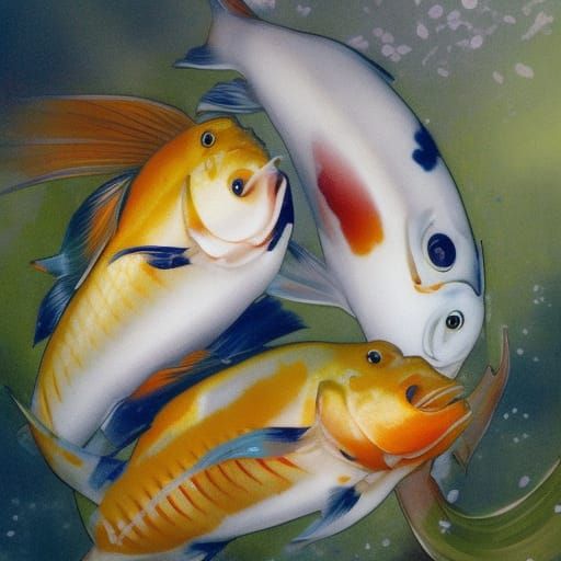 ing and yang koi fish