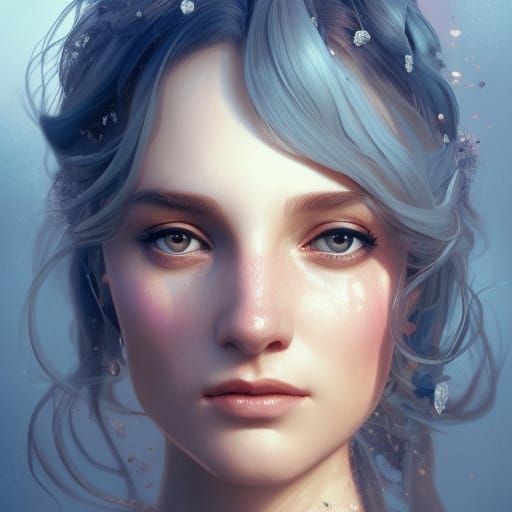 Blue haired girl - AI Generated Artwork - NightCafe Creator