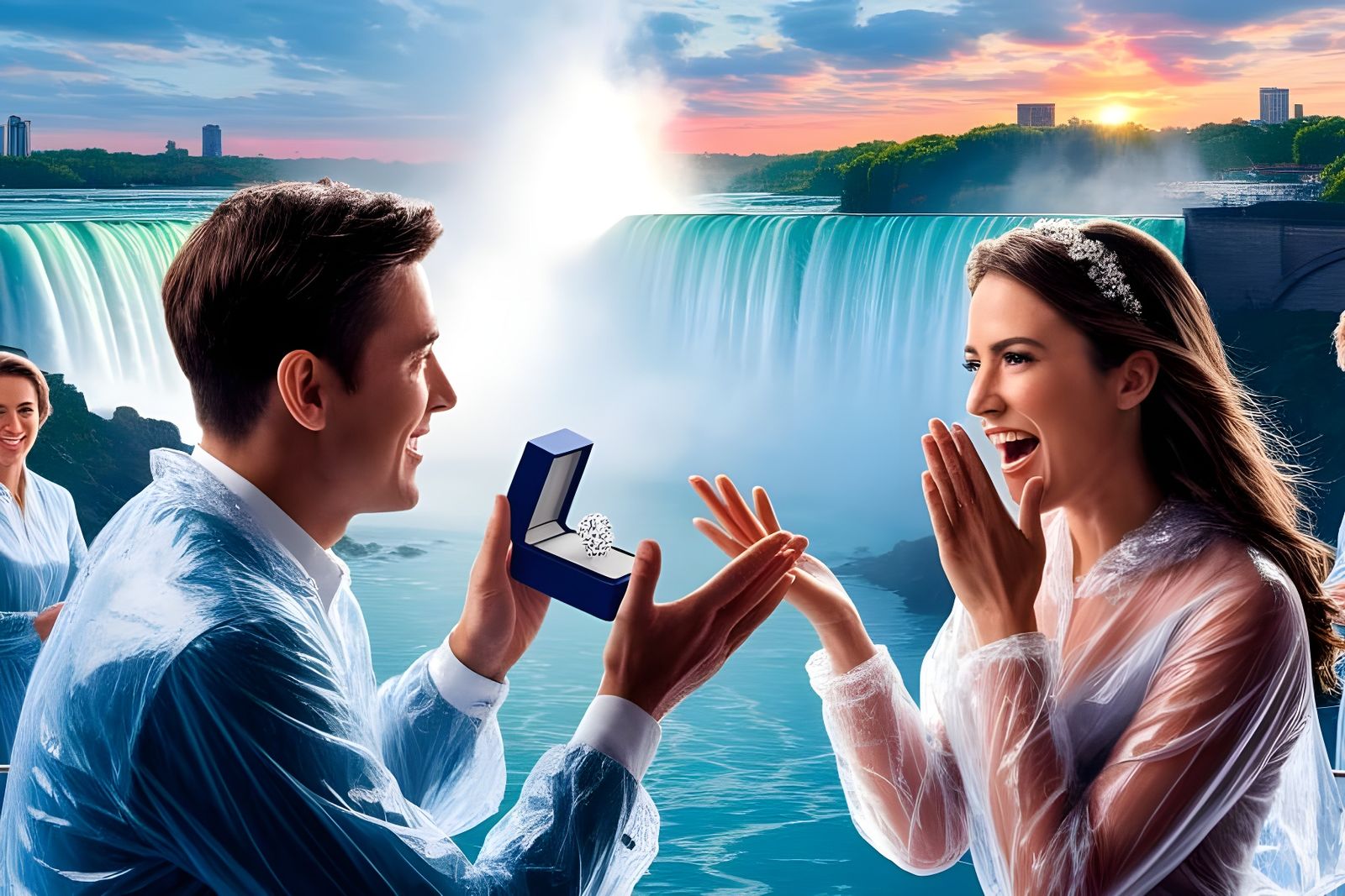 Proposal in the mist on the Maid of the Mist at Niagara Falls  by @Gary Murakami