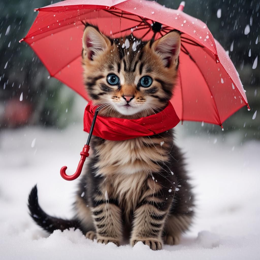 Kitten in the snow AI Generated Artwork NightCafe Creator