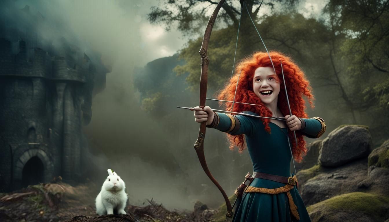 Merida & The Killer Rabbit of Caerbannog: Cute But Tough 2.0 - AI ...