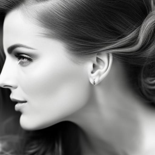 A stunningly attractive feminine woman , well dressed,blue e...
