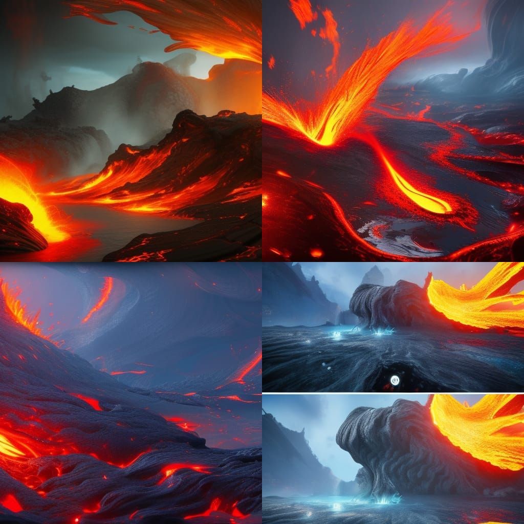 lava vs water AI Generated Artwork NightCafe Creator