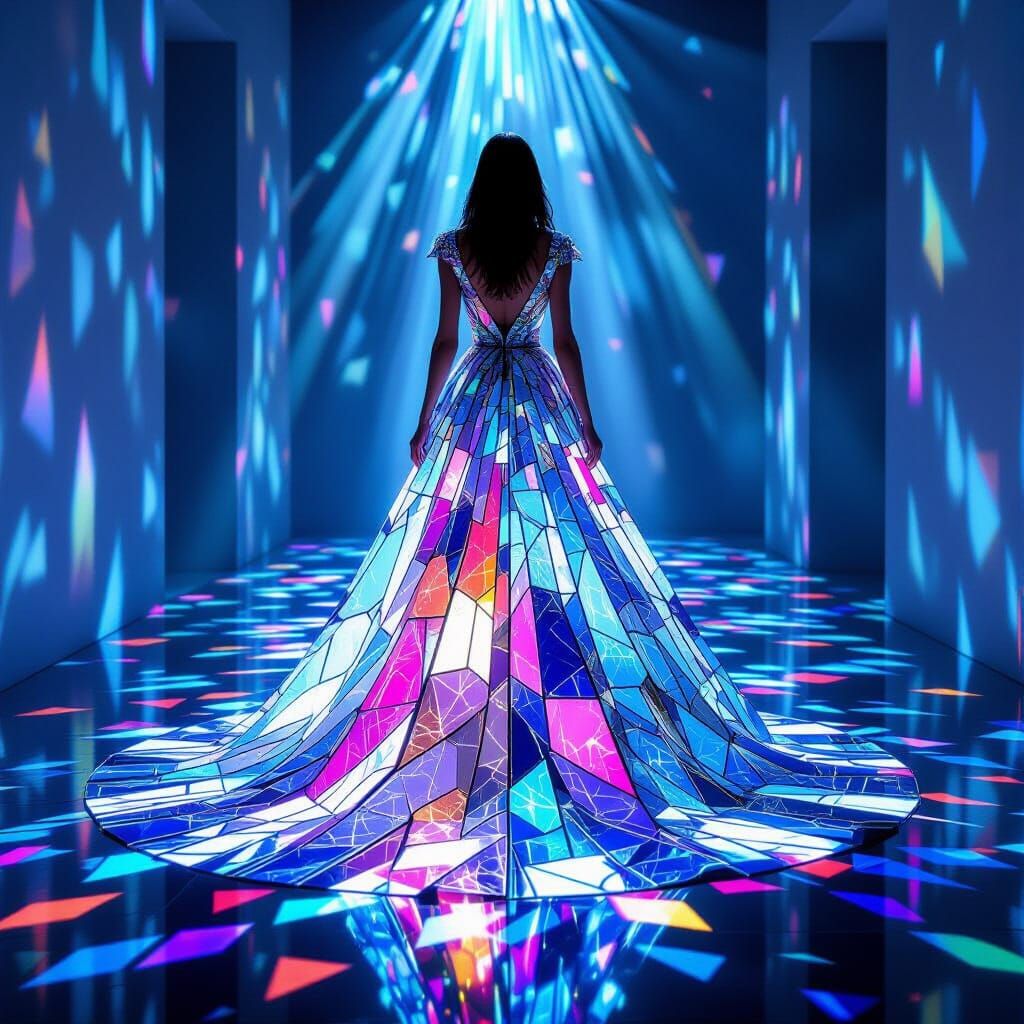 Stained Glass Dress Shines in Exhibition Hall