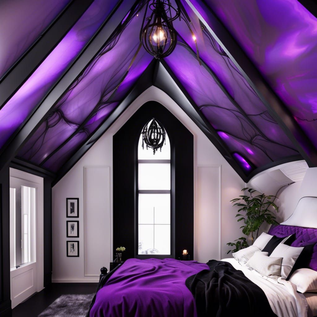 Purple black deals bedroom