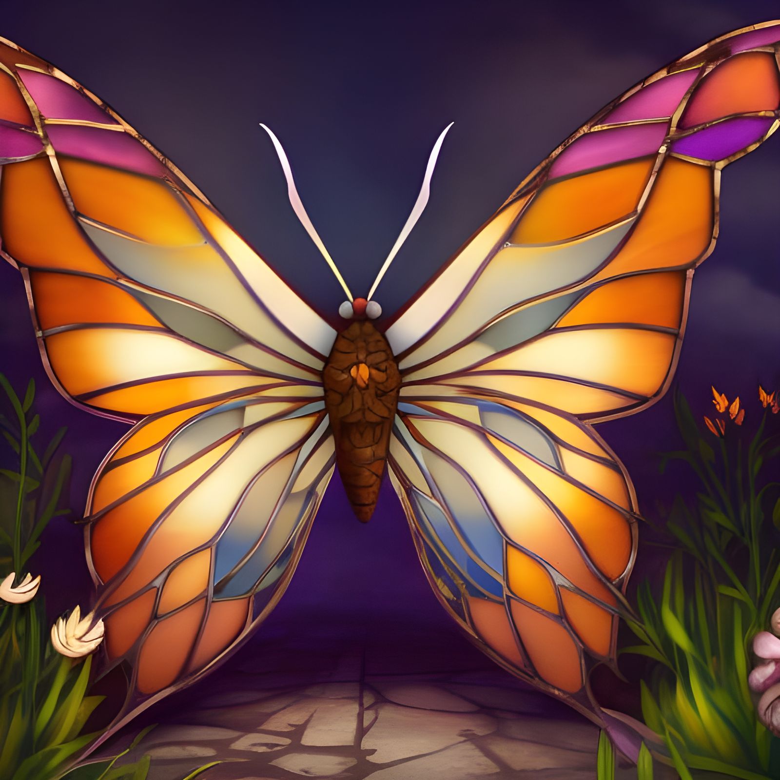 Stained glass butterfly  by @Laevos