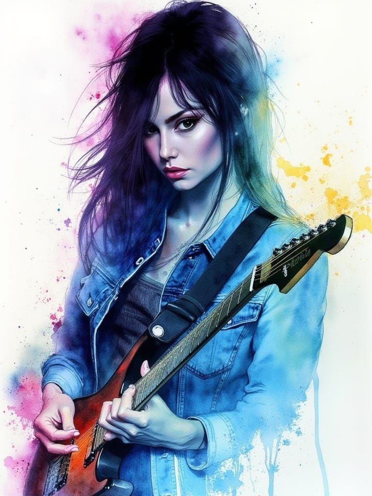 <lora:Navitas:1.0>with an emphasis on randomness, a contemporary watercolor painting in the style of Marc Simonetti & Yoji Shinkawa & WLOP,...