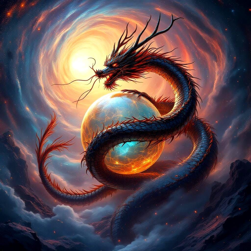 Magical long chinese dragon