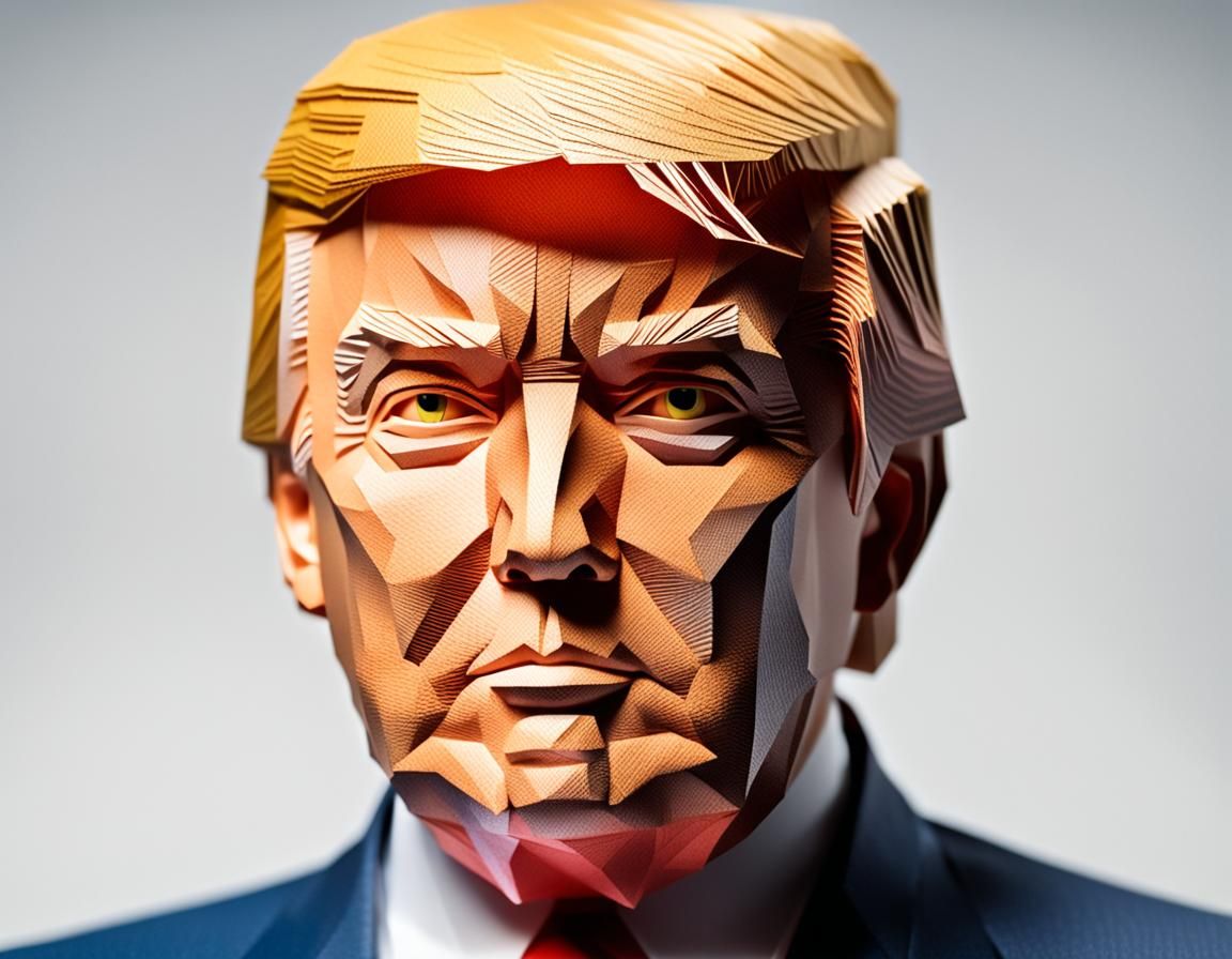Origami Papercraft Portrait of Donald Trump