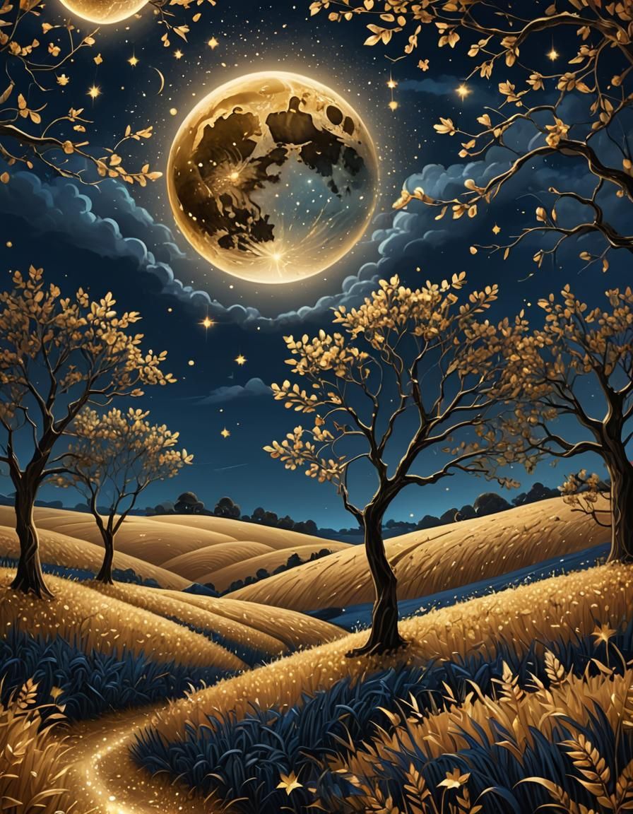 Golden moon  by @Lucy