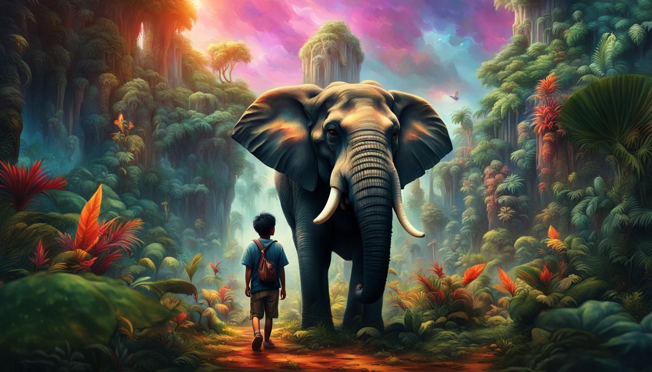 Boy and elephant  by @Erik Jekl