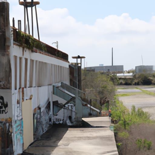 Abandoned Navy Base New Orleans with graffiti