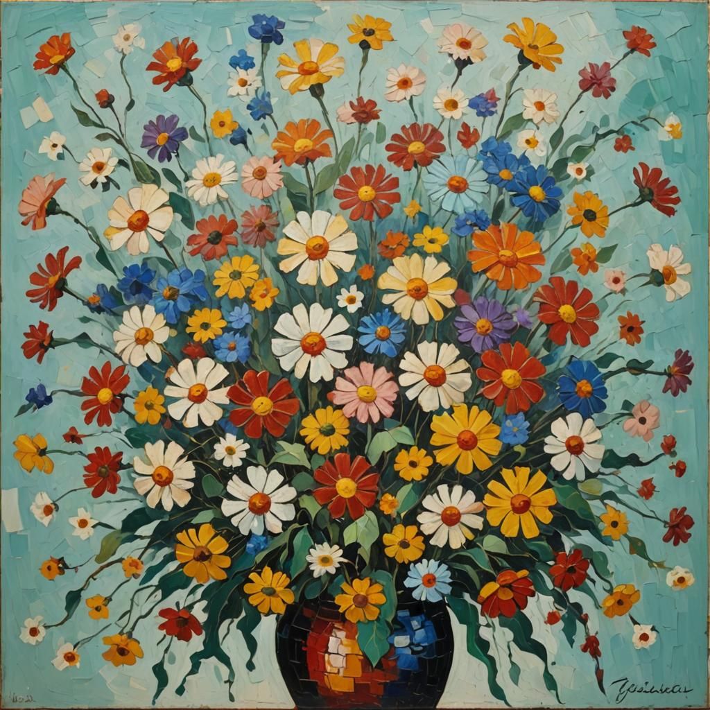 flowers oil on canvas